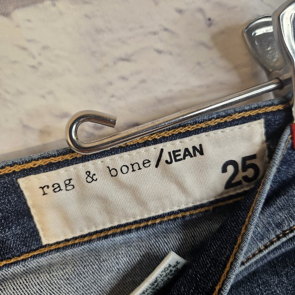 Rag & Bone Jean Women Skinny Ankle Jeans Blue Low Rise Button Size 25 - Picture 3 of 7